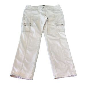 White House Black Market Blanc‎ Jeans womens 14R Stretch embellished slim ankle